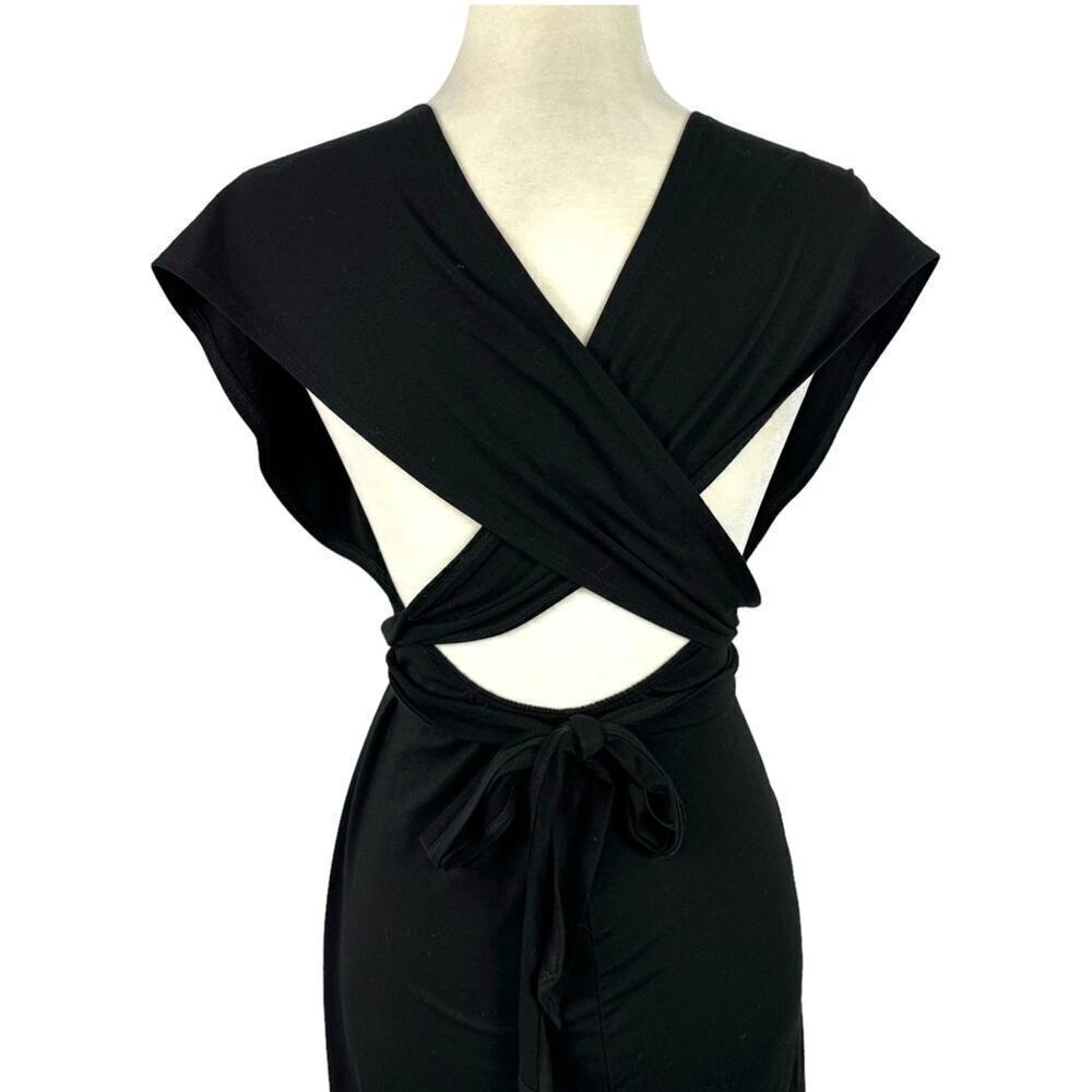 Reformation Black Convertible Wrap Multiway Halter Strap Plunge Maxi Dress XS - Picture 9 of 16